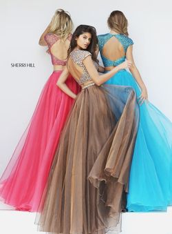 Style 50561 Sherri Hill Brown Size 10 50561 Prom Floor Length Ball gown on Queenly