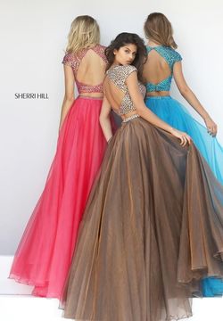 Style 50561 Sherri Hill Brown Size 10 Pageant Prom Ball gown on Queenly