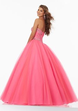 Style 99154 MoriLee Pink Size 8 Tulle Mori Lee Floor Length Ball gown on Queenly