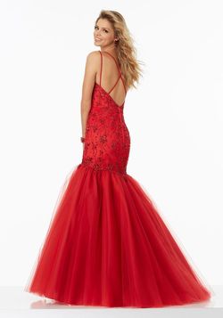 Style 99143 MoriLee Red Size 8 Pageant 99143 Floor Length Tall Height Mermaid Dress on Queenly