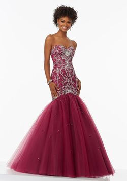 Style 99132 MoriLee Red Size 12 Tall Height Mermaid Dress on Queenly