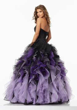 Style 99101 MoriLee Black Size 2 Ruffles Tall Height Wednesday Corset Ball gown on Queenly