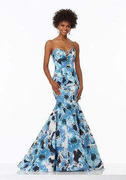 Style 99083 MoriLee Blue Size 00 Floor Length Prom Mermaid Dress on Queenly