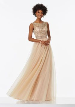 Style 99042 MoriLee Nude Size 20 Tall Height Floor Length Prom 99042 Straight Dress on Queenly