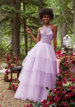 Style 99036 MoriLee Purple Size 00 99036 Tulle Ball gown on Queenly