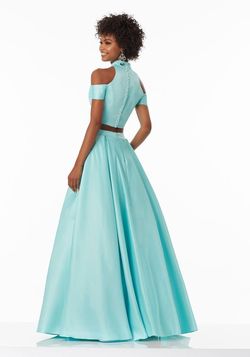 Style 99035 MoriLee Green Size 0 Tall Height Floor Length Two Piece A-line Dress on Queenly