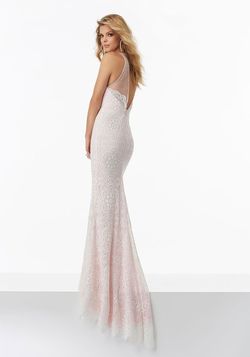 Style 99034 MoriLee Nude Size 2 99034 Mori Lee Tall Height Straight Dress on Queenly