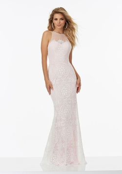 Style 99034 MoriLee Nude Size 2 Floor Length Straight Dress on Queenly