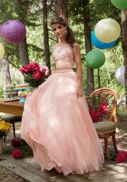 Style 99023 MoriLee Pink Size 10 Pageant Mori Lee Floor Length Two Piece Ball gown on Queenly