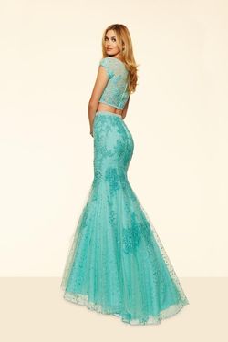 Style 98094 MoriLee Light Green Size 10 Lace Mermaid Dress on Queenly