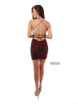 Style V-60031 Vienna Red Size 2 Barbiecore Tall Height Cocktail Dress on Queenly