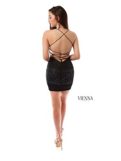 Style V-60032 Vienna Black Size 6 Tall Height V-60032 Cocktail Dress on Queenly