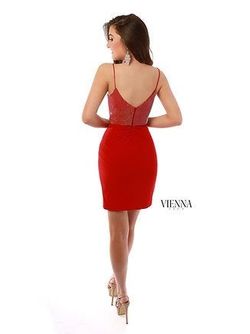 Style V-60038 Vienna Red Size 0 V-60038 Tall Height Cocktail Dress on Queenly