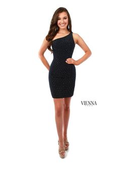 Style V-60043 Vienna Blue Size 0 Navy Tall Height Cocktail Dress on Queenly