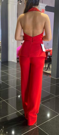 Tarik Ediz Red Size 2 Interview Pageant Floor Length Jumpsuit Dress on Queenly