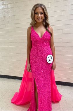 Sherri Hill Pink Size 0 Medium Height Pageant Black Tie Side slit Dress on Queenly