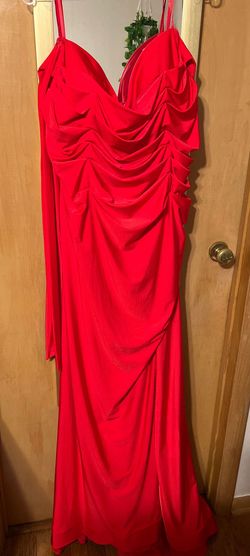 Style CD943C Cinderella Divine Red Size 24 70 Off 50 Off Side slit Dress on Queenly