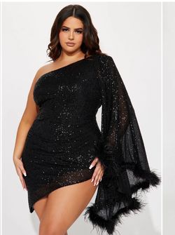Fashion Nova Black Size 16 Free Shipping Homecoming Jersey Cocktail Dress on Queenly