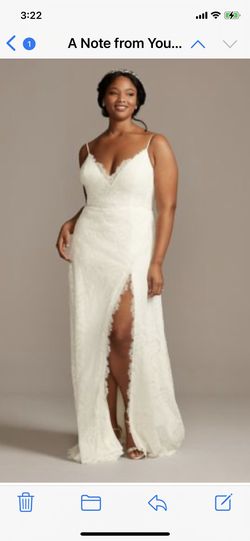 White Size 24 Side slit Dress on Queenly