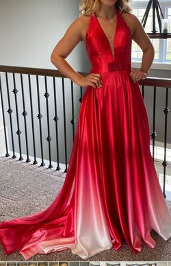 Style 55023 Sherri Hill Red Size 0 50 Off Ombre A-line Dress on Queenly