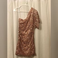 City Studio Nude Size 2 Rose Gold Mini Cocktail Dress on Queenly