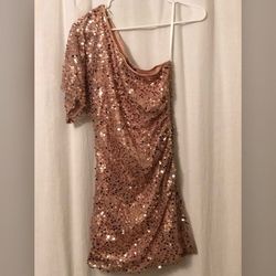 City Studio Nude Size 2 Rose Gold Mini Cocktail Dress on Queenly