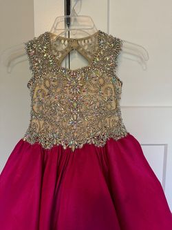 Little rosie Pink Size 4 Floor Length Swoop Ball gown on Queenly