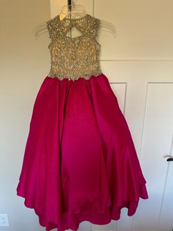 Little rosie Pink Size 4 Floor Length Swoop Ball gown on Queenly