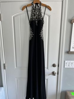 Cache Black Size 2 Medium Height Floor Length Prom A-line Dress on Queenly