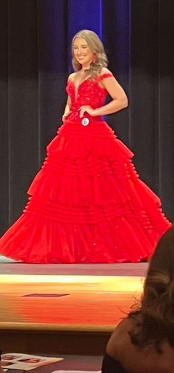 Sherri Hill Red Size 2 Free Shipping Jersey Floor Length Ball gown on Queenly