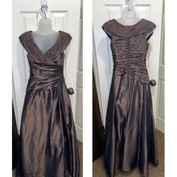 Style F23052 David's Bridal Brown Size 8 Wedding Guest Free Shipping Straight Dress on Queenly