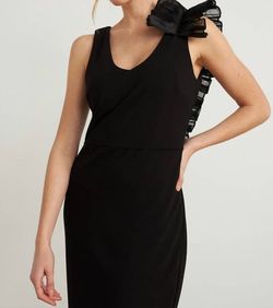 Style 1-1047602427-2168 Joseph Ribkoff Black Size 8 Spandex Free Shipping Polyester Cocktail Dress on Queenly