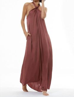 Style 1-1229485967-3236 young fabulous & broke Brown Size 4 Halter Keyhole Pockets Tall Height Straight Dress on Queenly