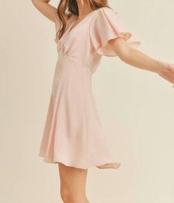 Style 1-1338598291-3011 LUSH Pink Size 8 V Neck Sleeves Free Shipping Cocktail Dress on Queenly