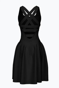 Style 1-1422274499-2901 PINKO Black Size 8 Tall Height One Shoulder Mini Square Neck Cocktail Dress on Queenly