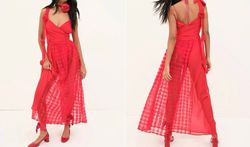 Style 1-1430397849-3236 for Love & Lemons Red Size 4 Floor Length Free Shipping Polyester A-line Dress on Queenly