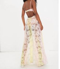 Style 1-1514420697-2901 for Love & Lemons Pink Size 8 Floor Length Polyester Straight Dress on Queenly