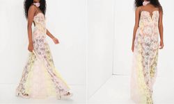 Style 1-1514420697-2901 for Love & Lemons Pink Size 8 Floor Length Polyester Straight Dress on Queenly