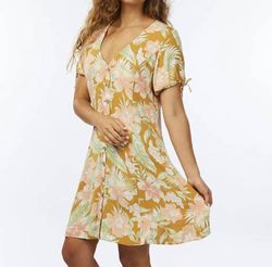 Style 1-1533629761-3471 Rip Curl Gold Size 4 Print Summer Cocktail Dress on Queenly