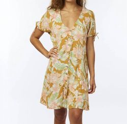Style 1-1533629761-3471 Rip Curl Gold Size 4 Print Summer Cocktail Dress on Queenly
