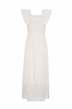 Style 1-1731688005-3466 Anna Cate White Size 4 Military Ivory Tall Height Straight Dress on Queenly