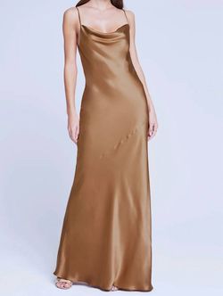 Style 1-1923292369-1901 L'Agence Brown Size 6 Black Tie Silk Side slit Dress on Queenly