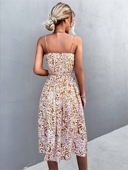 Style 1-2208342130-3014 Annva Fashion Orange Size 8 Print Square Neck Free Shipping Cocktail Dress on Queenly