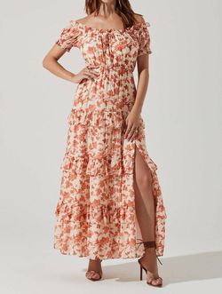 Style 1-2215844207-3236 ASTR Red Size 4 Floral Tall Height Ivory Straight Dress on Queenly
