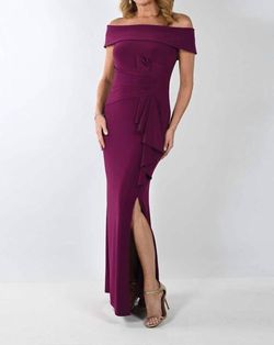 Style 1-2316663915-98 Frank Lyman Purple Size 10 Tall Height Floor Length Free Shipping Side slit Dress on Queenly