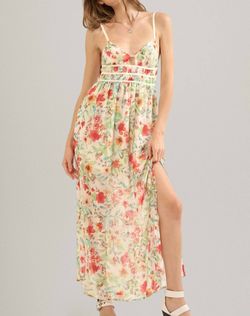 Style 1-2506541198-2901 PROMESA Multicolor Size 8 Backless Floral Side slit Dress on Queenly