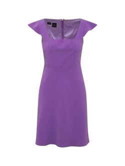 Style 1-2898805424-4463 PINKO Purple Size 15493 Tall Height Mini Square Neck Summer Cocktail Dress on Queenly