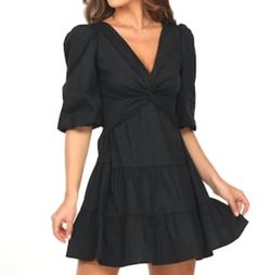 Style 1-3398722412-3236 Veronica M Black Size 4 V Neck Tall Height Cocktail Dress on Queenly