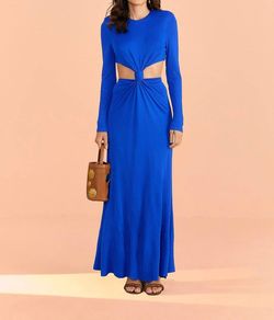 Style 1-3509964398-2588 FARM RIO Blue Size 0 Free Shipping Long Sleeve Straight Dress on Queenly