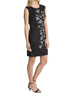 Style 1-38485746-238 LONDON TIMES Black Size 12 Spandex Cap Sleeve Sorority Rush Tall Height Summer Cocktail Dress on Queenly